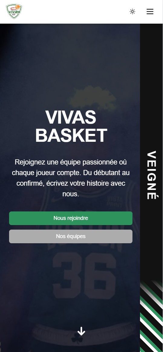 VivasBasket Mobile Homepage