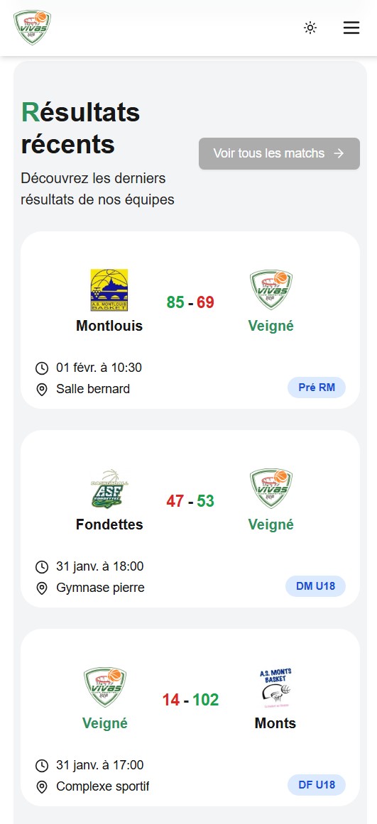 VivasBasket Mobile Matches