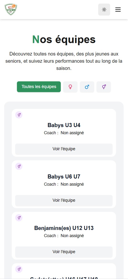 VivasBasket Mobile Teams